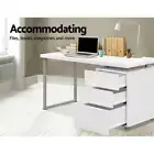 Metal Desk Office Home Furniture Computer Student Study Table w/ 3 Drawers White