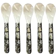 Caviar Spoons - Caviar Spoons Mother of Pearl | Pearl Spoon for Caviar | Caviar Server with Round Handles | 5X Mother of Pearl Spoon | Caviar Server Decorative Caviar Spoons for Caviar Egg Ice Cream