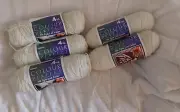 5 SKEINS CARON YARN WINTE WHITE 4 OZ EA
