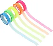 KALLORY 5 Pack Sticky Text Highlighter Strips Removable Sticky Tape for Book Marking Highlighting