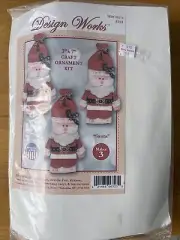 Design Works Craft Ornament Kit 3” X 7” Makes 3 Santa’s New Unopened Packaging