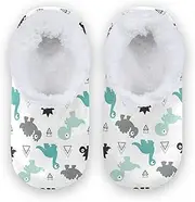 [Caihoyu] House Slippers for Kids Girls Boys Coral Fleece Non-Slip Lightweight House Shoes Home Indoor