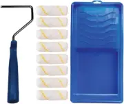 Pro Grade - Paint Roller Tool Kit - 10 Piece Painting Set - Mini Plastic Paint