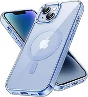 JETech Magnetic Case for iPhone 14 6.1-Inch Compatible with MagSafe Wireless Charging, Shockproof Phone Bumper Cover, Anti-Scratch Clear Back (Sierra Blue)