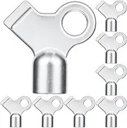 Isslly 9 Pack Radiator Bleeding Vent Valve Keys, Zinc Alloy Radiator Bleeder Keys for Efficient Air Release, Elegant Metal Gas Valve Keys Accessory for Home, Flush Plumbing Tool - Silver