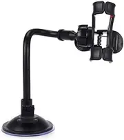 SHINEOFI 360Degree Suction Cup Phone Holder for Car Flexible Long Arm Mount Compatible with Smartphones Easy to Install Windshield Dashboard Clamp Black