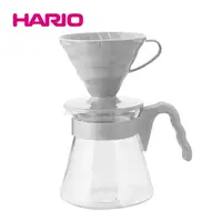 在飛比找PChome商店街優惠-《HARIO》V60灰白手沖咖啡壺組 1-4杯份 700ml