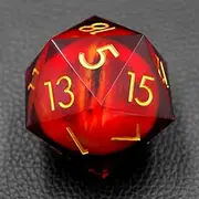 50MM Jumbo Eyeball d20 with Gift Case,Dungeons and Dragons Sharp Edge Large D20 Moving Dragon Polyhedral Dice for Role Playing Game (Fire red Eyeball-1)