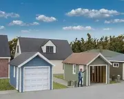 Walthers Cornerstone HO Scale Model Kit - Single-Car Garage pkg(2)