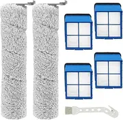 [Home Times] Replacement Brush Roll for Bissell CrossWave OmniForce 3882 Wet and Dry Vacuum cleaner (2 Roller+4 Hepa Filters)