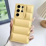 Down Jacket Matte Soft Case for Samsung Galaxy S24 S23 S22 S21 Ultra Plus S20 S21 S23 FE Cover,Yellow,for Samsung Galaxy A25 5G