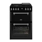 Belling Mini Richmond 60cm/123L Dual Fuel Range Cooker Electric Oven Grill Black