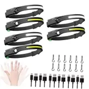 LED Rechargeable Headlamp (6 Pack),Headlamp Flashlights with Motion