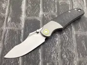 TwoSun Folding Knife 14C28N Blade Titanium CF Handle Pocket Knife TS492-14C28N