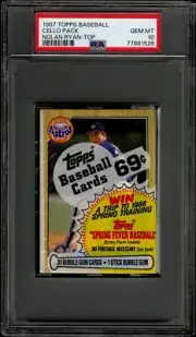 1987 Topps Baseball Cello Pack Sealed Unopened Nolan Ryan Top PSA 10