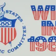 United States Olympic Committee Decal 1980 Sticker Torch Shield Star Stripe A581
