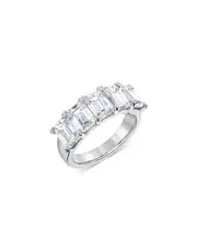 Bloomingdale's Fine Collection Certified Lab Grown Diamond Emerald-Cut Band in 18K White Gold, 5.0 tcw