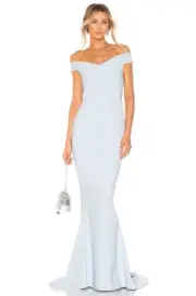 Nookie X Revolve Allure Gown In Dusty Blue Baby Blue Size S