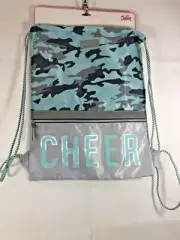 Justice Girls Camo CHEER Bag Drawstring Backpack Tote