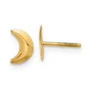 Real 14kt Yellow Gold Madi K Moon Post Earrings