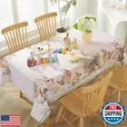 SASTYBALE Easter Tablecloth for Rectangle Tables Eggs and Cute Bunnies Tablec
