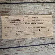 Banking - Commonwealth Savings Bank Of Australia Withdrawal Slip ~ Pre Decimal