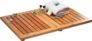 Bamboo Bath Mat - Foldable Wood Shower Mat, Non-Slip Bathroom for Spa,...