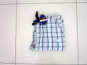 Peter Alexander Men Grey/Blue Check Cotton Long Classic Pyjama Pants Size XL