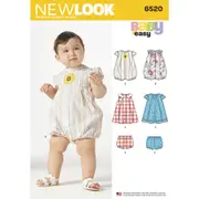 New Look Sewing Pattern N6520 6520 Babies' Romper and Dress with Panties
