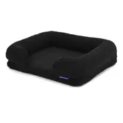 Charlie's Teddy Fleece Orthopedic Memory Foam Sofa Dog Bed with Bolster - Charcoal - Medium
