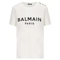 在飛比找momo購物網優惠-【BALMAIN】女款 品牌LOGO 短袖T恤-白色(XS號