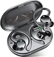 Bluetooth Headphones Sport In-Ear Headphones Wireless Bluetooth 5.3 with HD Microphone, 48 Hours Hi-Fi Stereo, 14.2 mm Driver Sport Earphones, LED Display, IP7 Waterproof with 800 mAh Charging Case, Running Earbuds