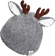[MOBUTOFU] Antler Hat Outfit Reindeer Cap Hats Warm Clothes Warm Cap Reindeer Hat Reindeer Costume Cap Clothes Christmas Hat Bonnet Cotton Red