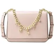 Michael Kors Mott Charm Swag Handbag Large Leather Shoulder Bag Soft Pink