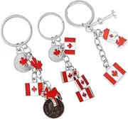 [OATIPHO] 3pcs Canada Keychain St. Patrick's Day Keychain Maple Leaf Key Chain Maple Leaf Keyring Aesthetic Keychains Party Souvenir Handbag Pendant Charms Handbag Pendant Zinc Alloy