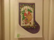 Wee Needle Designs CHRISTMAS SANTA STOCKING Hand Painted Canvas 14m MSRP $85