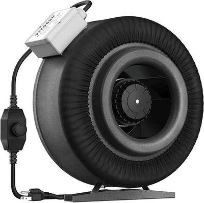 VIVOSUN Z8 8in 740CFM Inline Duct Ventilation Fan w/ Variable Speed Controller