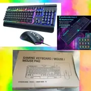 Wireless Gaming Keyboard PC232A MOUSE T9 7 Color RGB Background 8 Multimedia ATL