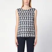 [MAX MARA TIMELESS] Reversible blue sleeveless top 40 IT Blue