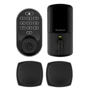 Matte Black Wi-Fi Smart Lock Deadbolt Keypad with Arroyo Passage Knob Combo