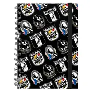 Collingwood Magpies AFL Hard Cover Through the Years Logo Spiral Bound A5 Notebook