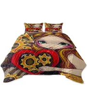 Heart Lovley Girl a Clockwork Valentine Coverlet