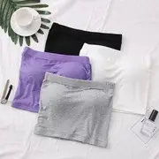 Plain Tube Top with Pad Black - One Size