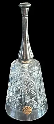 Royal Crystal Rock RCR Lead Crystal Bell with Silver Plate Handle 6.75" NWT
