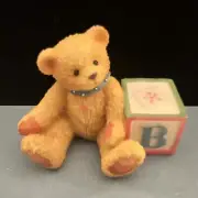 Cherished Teddies Bear With ABC "B" Letter Block 158488B 1995 - No Box