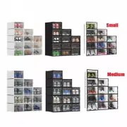 TAUS 12x Stackable Plastic Transparent Shoe Box Storage Clear Organizer Case