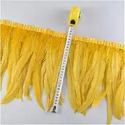 YUMAO 1Meter Rooster Tail Trims Coque Feather Trim Fringe Ribbon 25-30CM Feathers for Crafts Clothes Sewing Trimmings Decoration Decor 0216 (Color : Golden 2)