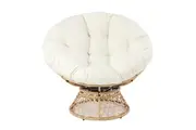 Shangri-La Papasan Swivel Wicker Chair (Beige)