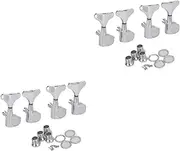 GOOHOCHY 2sets Bass Tuners Machine Heads Right Tuning Pegs Hard Zinc Alloy Bass Guitar Tuning 4pcs*2