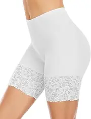 [KiRYu] Slip Shorts for Under Dresses Women Anti Chafing Shorts Underwear Seamless Under Dress Shorts Lace Boyshorts Panties